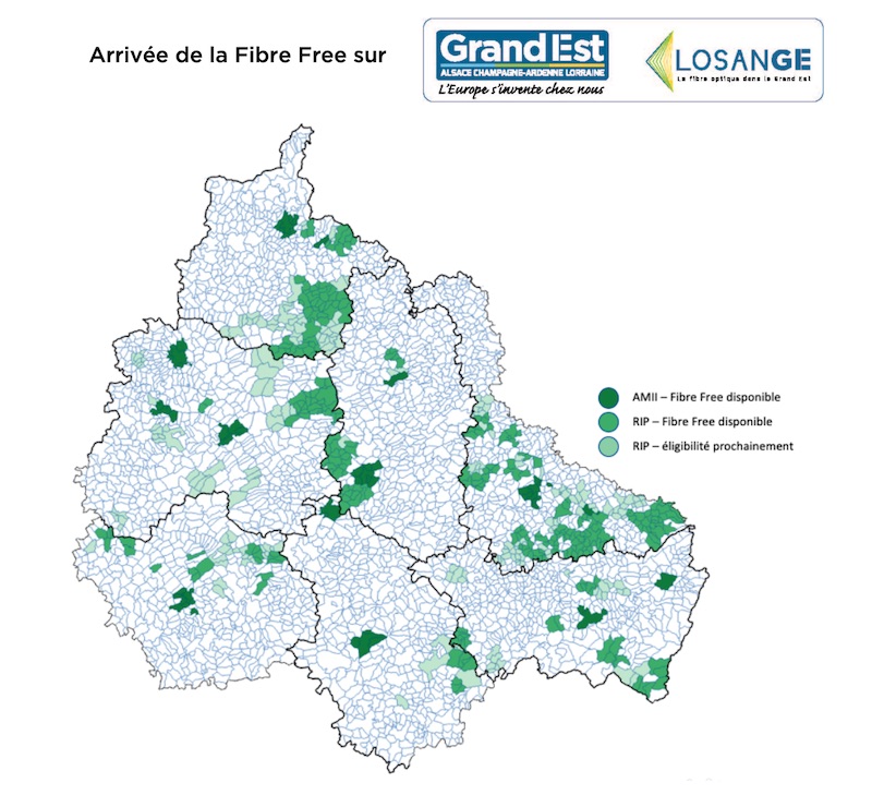 Carte de couverture de la Freebox Fibre en Mayenne