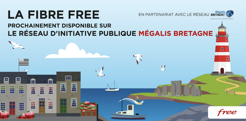L'annonce de l'arrivée de la Freebox Fibre sur Megalis Bretagne