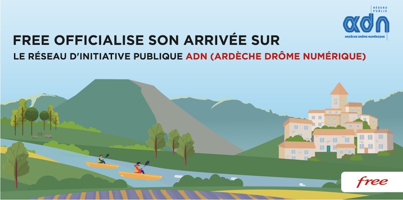 L'annonce de l'arrivée de la Freebox Fibre sur le réseau ADN en Ardèche et Drôme