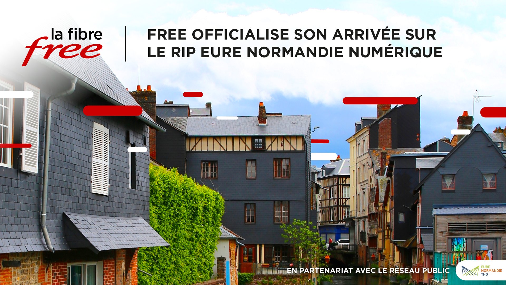 L'annonce de l'arrivée de la Freebox Fibre sur le réseau Eure Normandie Numérique